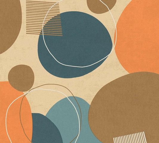 CARTA DA PARATi TNT GEOM.BEIGE.BLUE