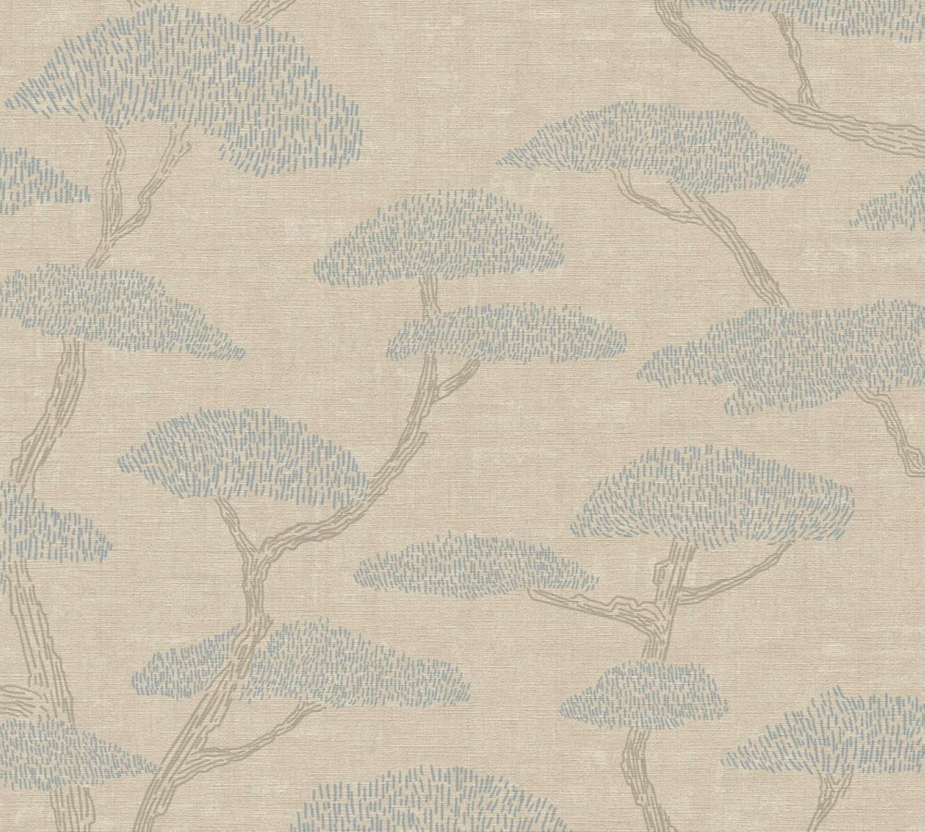 CARTA DA PARATI PVC/TNT. ALBERI BEIGE
