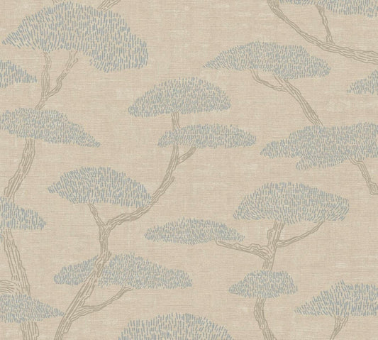 CARTA DA PARATI PVC/TNT. ALBERI BEIGE