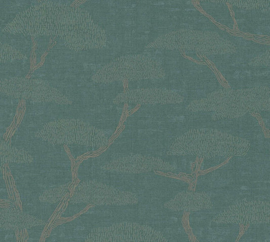CARTA DA PARATI  PVC/TNT. ALBERI GREEN