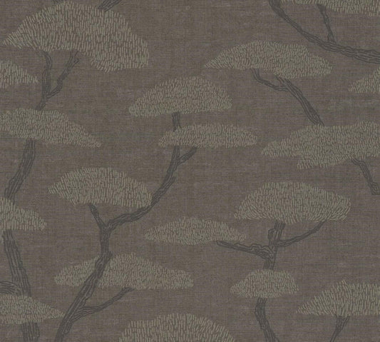 CARTA DA PARATI PVC/TNT. ALBERI BROWN