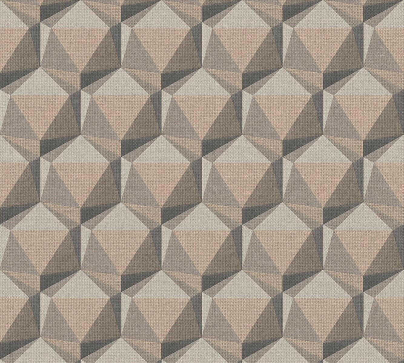 CARTA DA PARATI PVC/TNT. GEOM.3D SABBIA