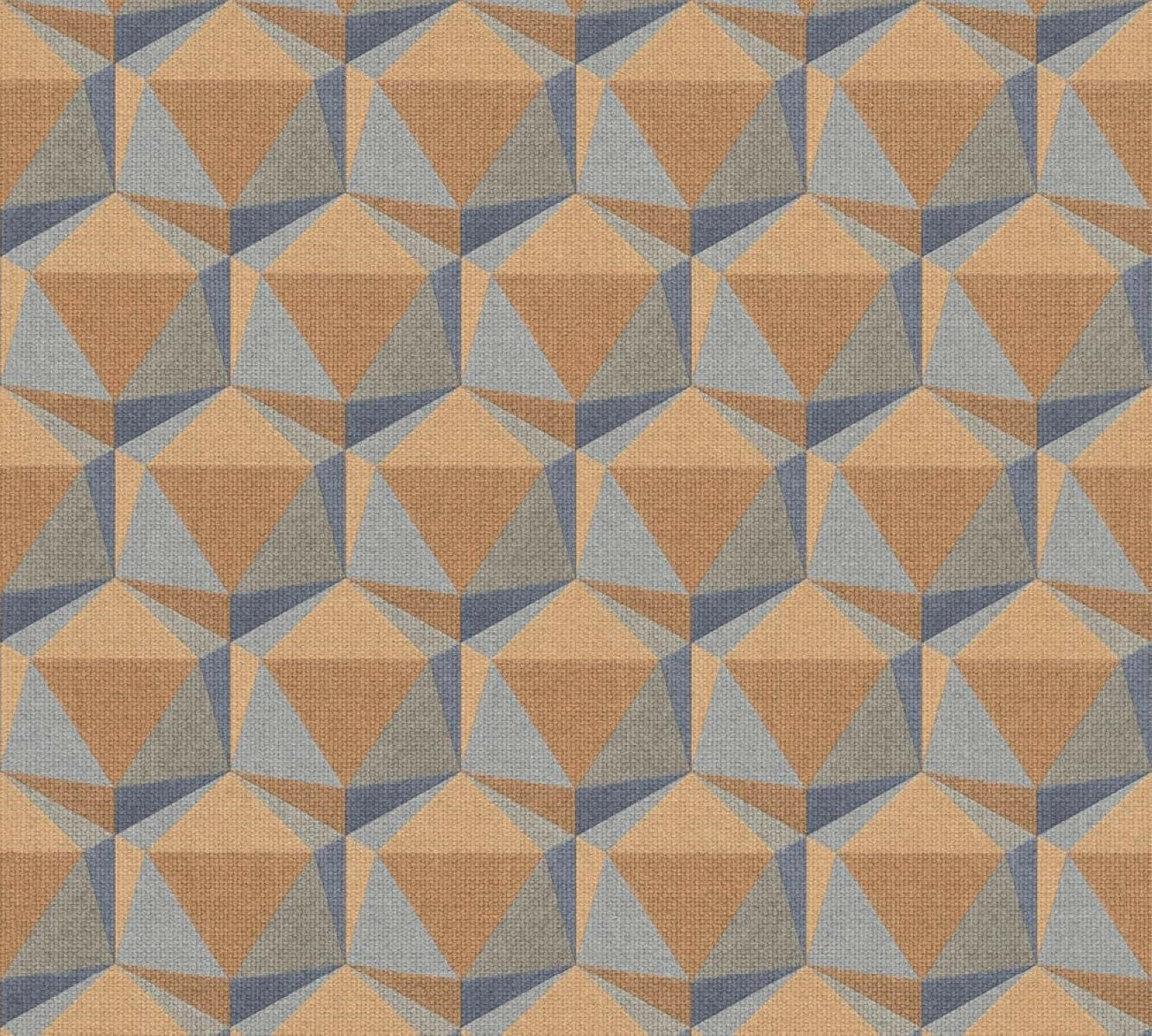 CARTA DA PARATI PVC/TNT. GEOM.3D ORANGE