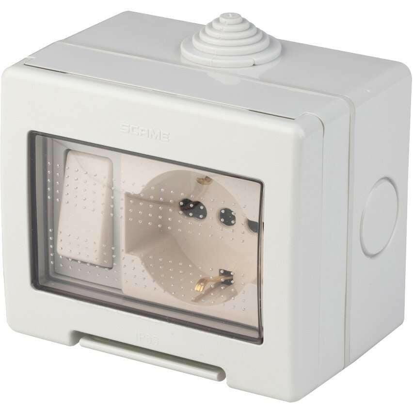 POLYPOOL PP0170X CASSETTA EST. IP55 CON PULSANTE+PRESA BIPASSO SCH