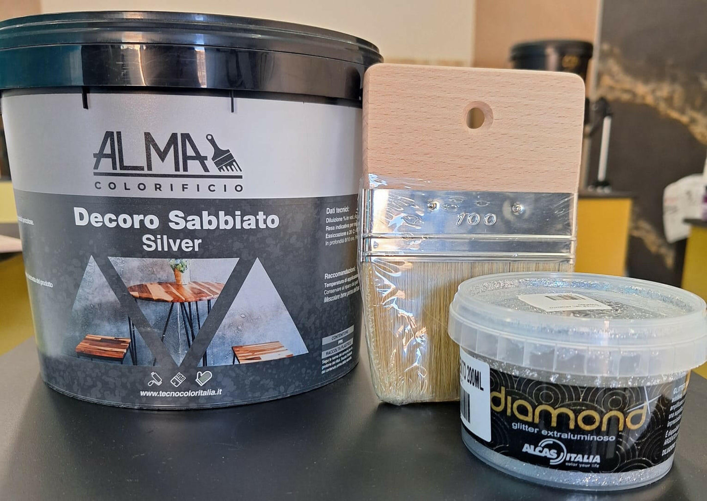 ALMA DECORO METALICCO CON PENNELLO N100 E BRILLANTINI IN OMAGGIO