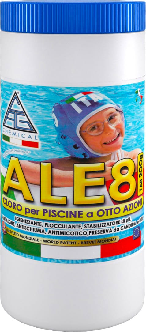 CLORO 8 FUNZIONI X PISCINA PASTICC.GR.200 KG.1,4