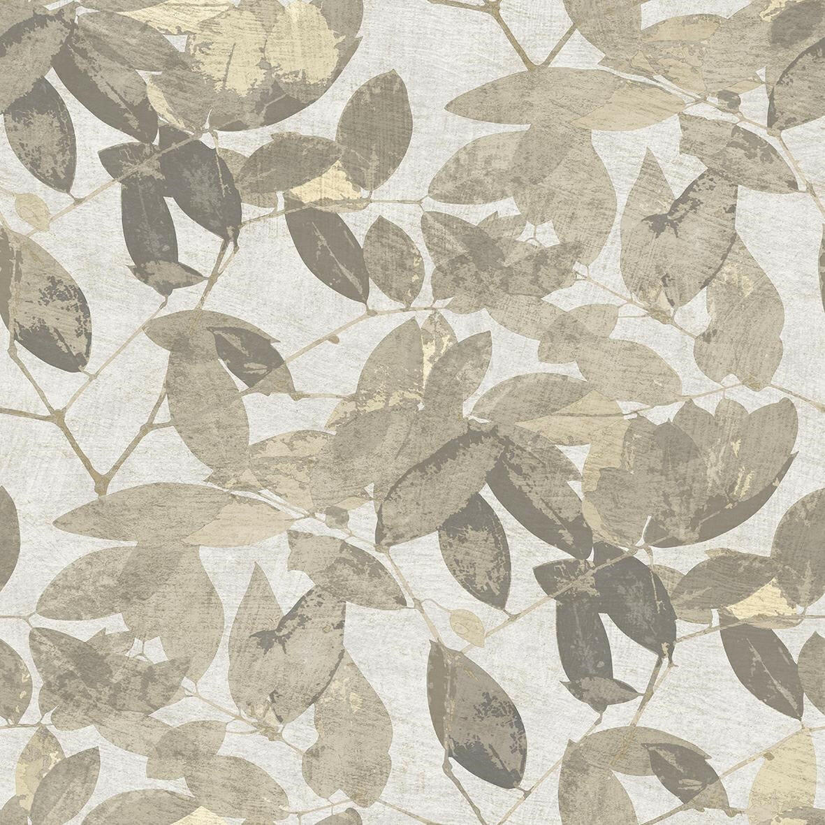 CARTA DA PARATI ECODECO/FOLIAGE TAUPE/GOLD