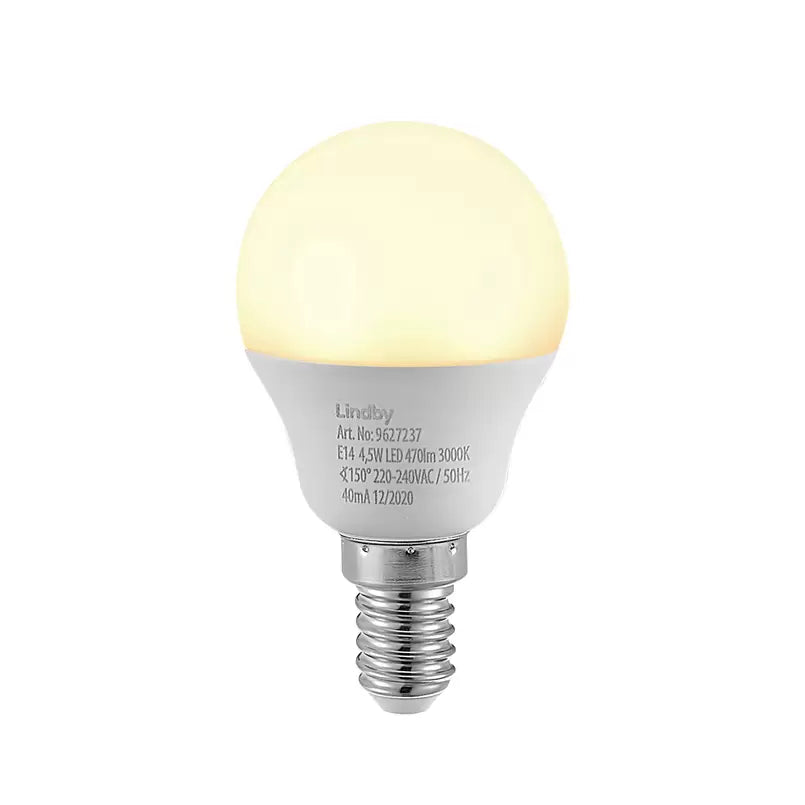 Lampadina a goccia a LED E14 G45 4,5W 3.000K opale