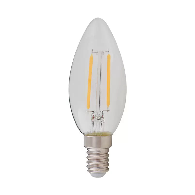 Lampadina a candela LED E14 a filamento 2W