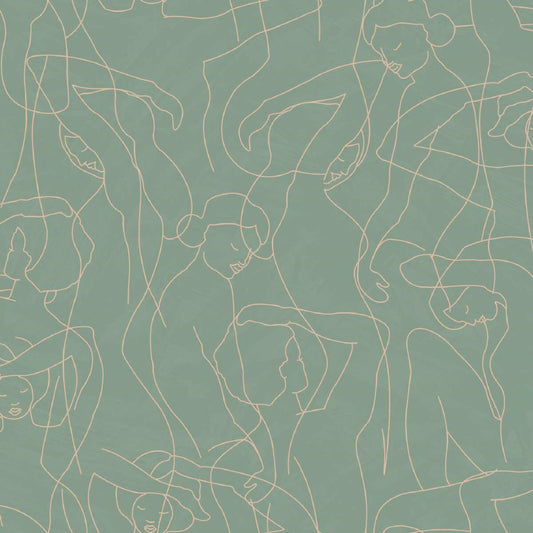 CARTA DA PARATI PVC/TNT /DRAWING GREEN/GOLD