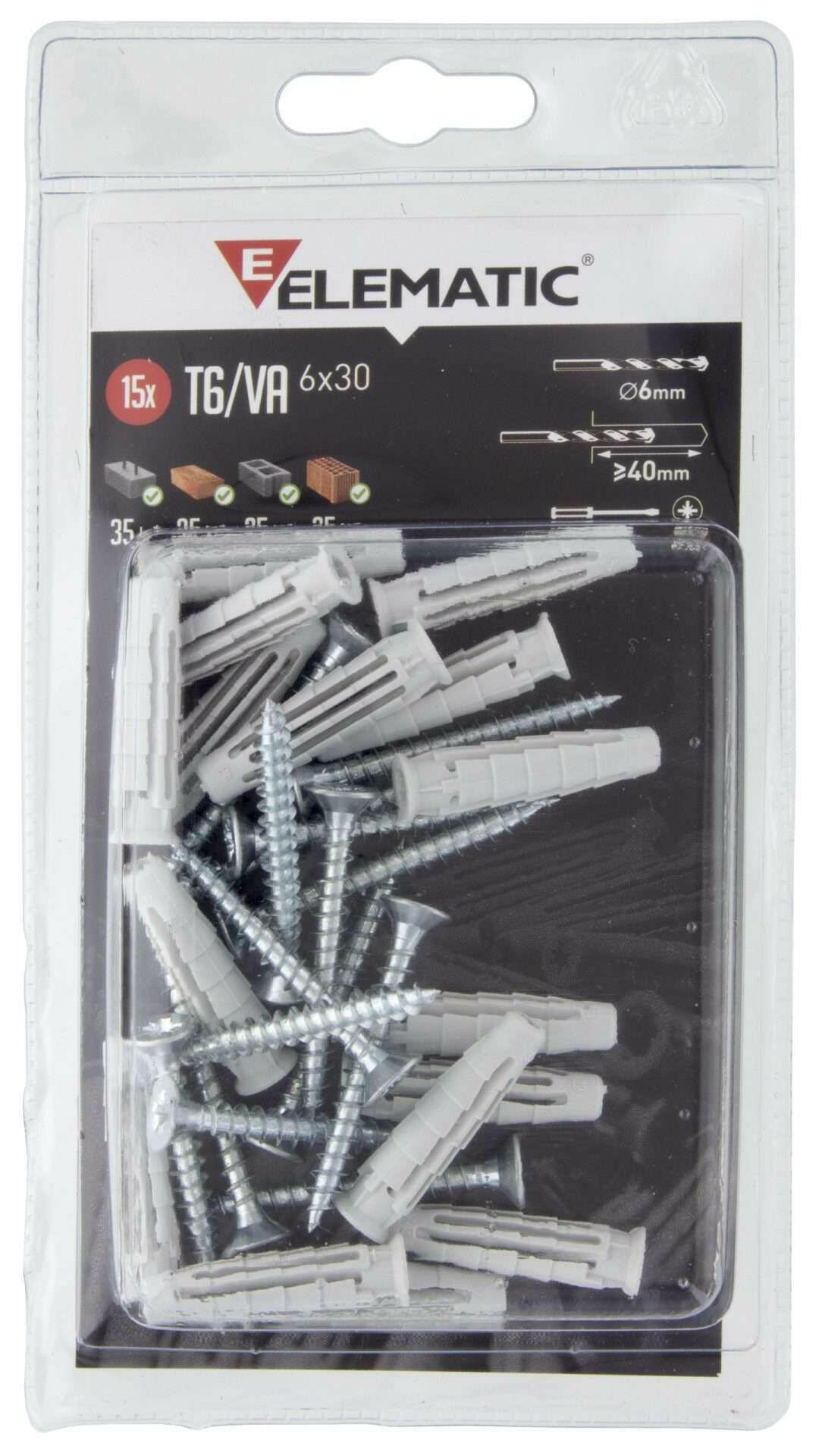 ELEMATIC TASSELLI T6/ VA 5X25 C/VITE (100 PZ)