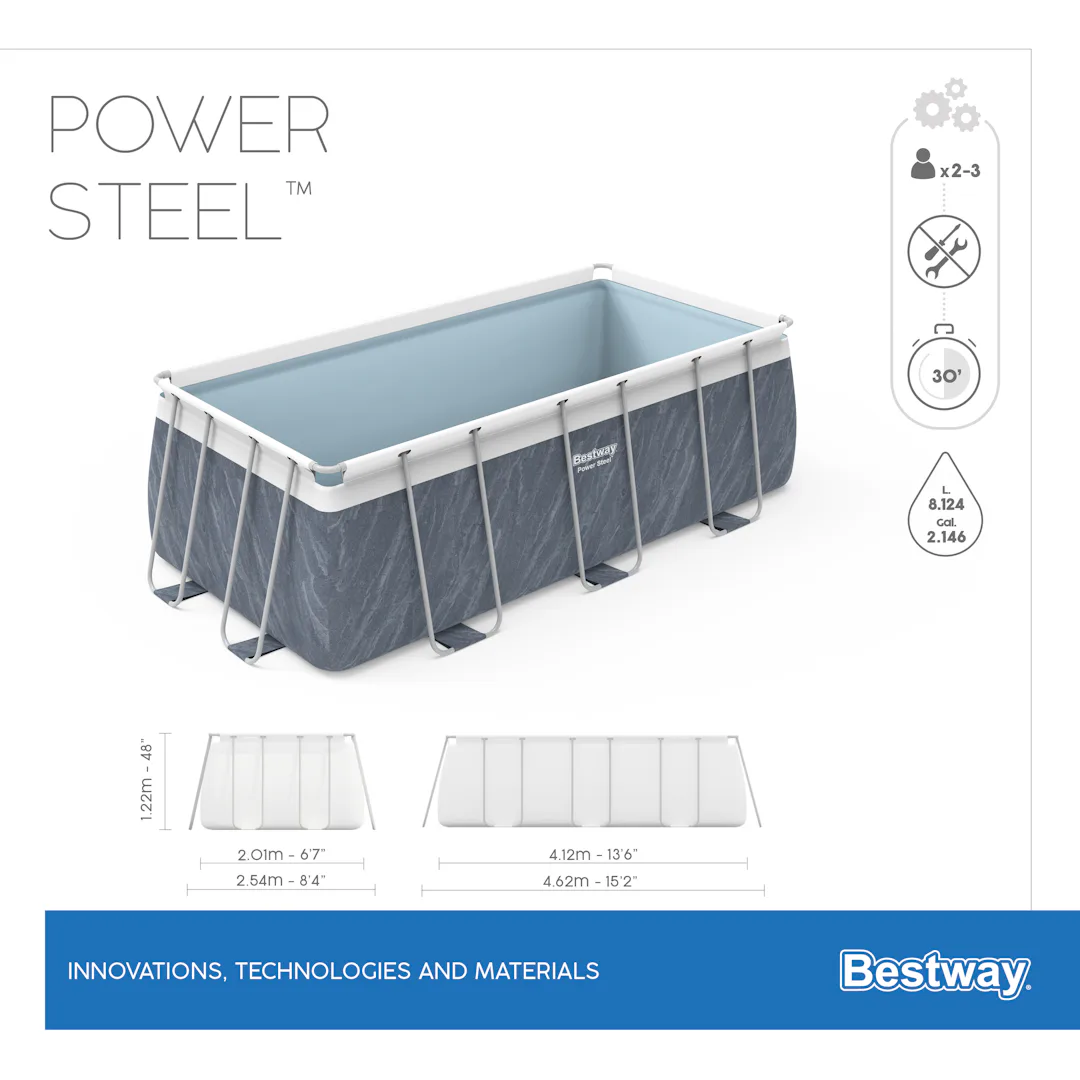 PISCINA BESTWAY TELO+POMPA+SCALA 412x201x122