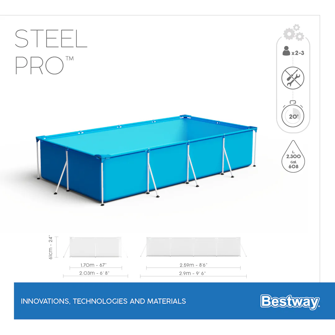 PISCINA BESTWAY TELAIO 259X170X61 cm