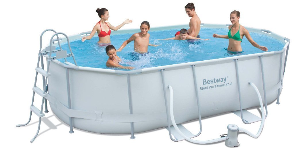 PISCINA BESTWAY CON TELAIO + POMPA E SCALA DI SICUREZZA 488X305X107 cm