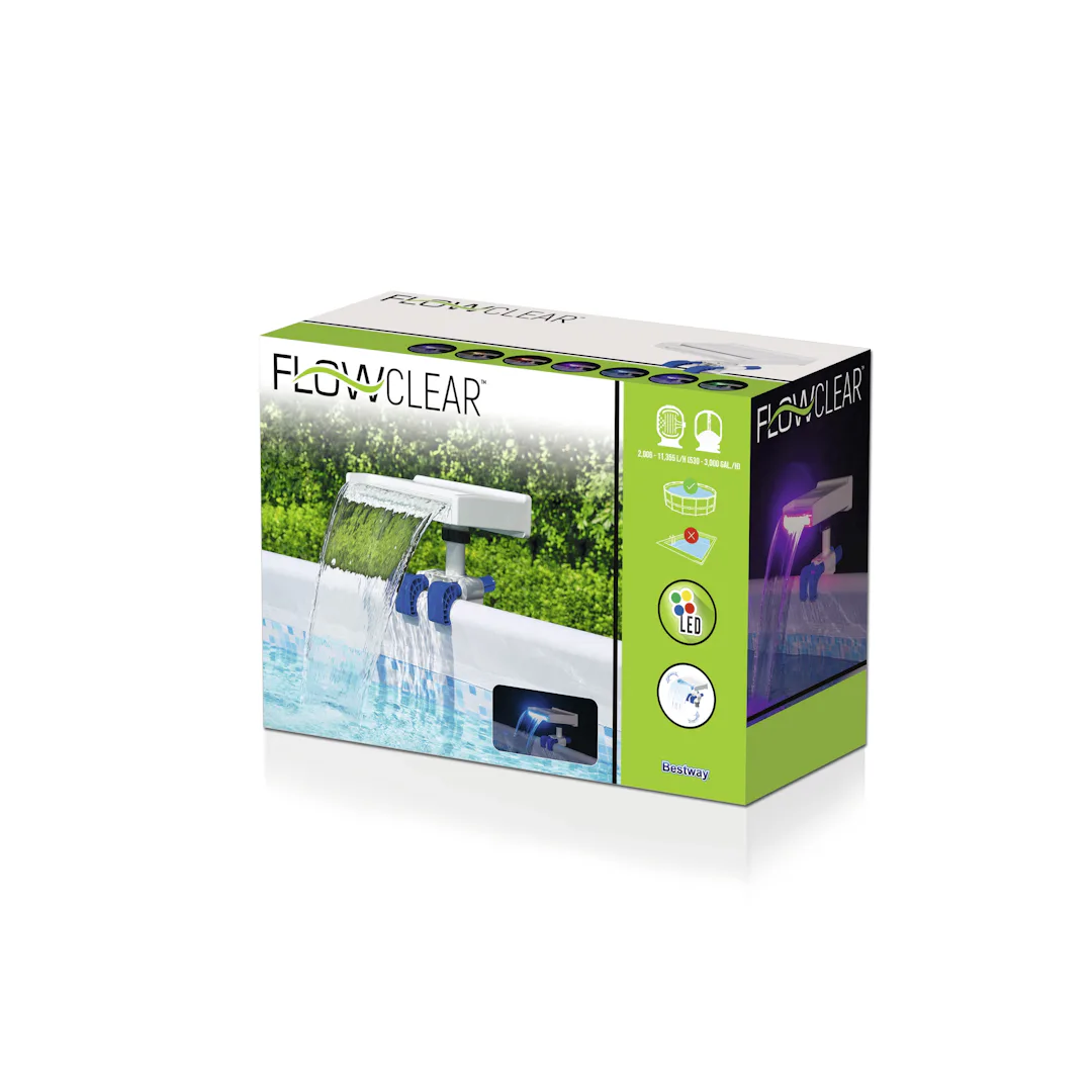 Cascata per piscina fuori terra con Luci LED