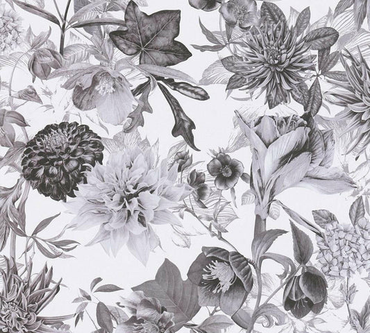 CARTA DA PARATITNT FLOWERS BLACK/W.
