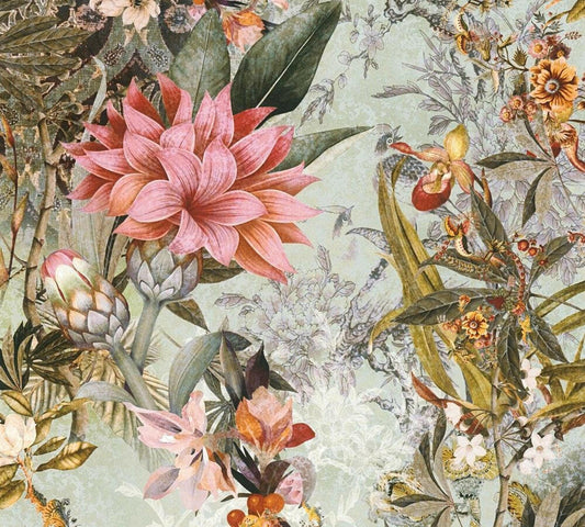 CARTA DA PARATI TNT FLOWERS GREEN