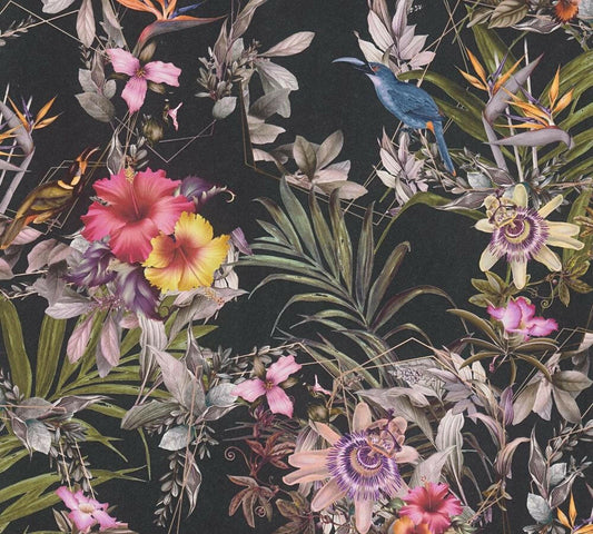 CARTA DA PARATI TNT FLOWERS BLACK