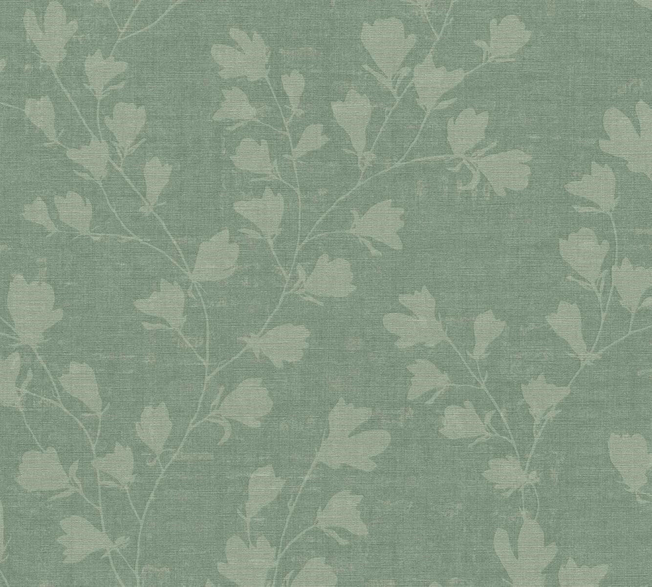 CARTA DA PARATI  PVC/TNT. FLOWERS GREEN
