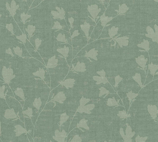 CARTA DA PARATI  PVC/TNT. FLOWERS GREEN