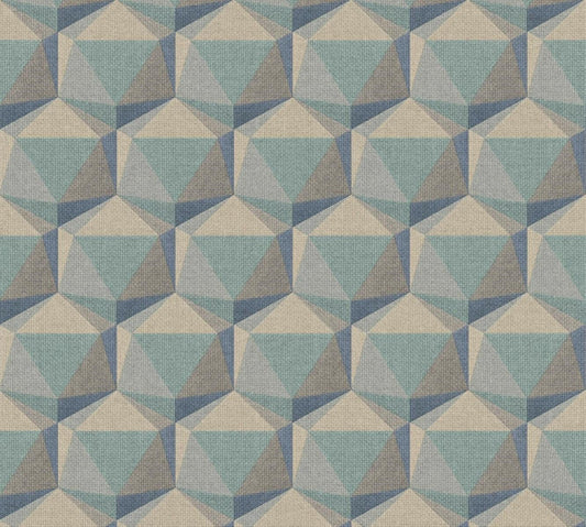 CARTA DA PARATI  PVC/TNT. GEOM.3D AZZURRO