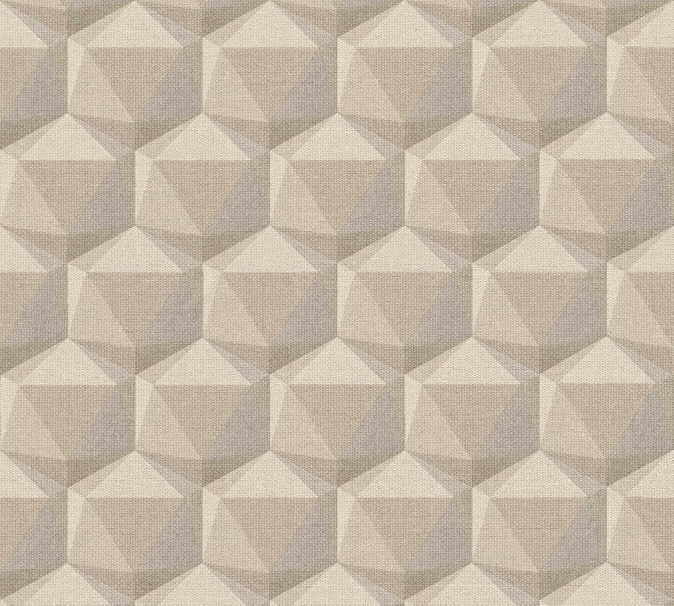 CARTA DA PARATI  PVC/TNT. GEOM.3D BEIGE