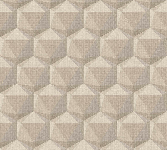 CARTA DA PARATI  PVC/TNT. GEOM.3D BEIGE
