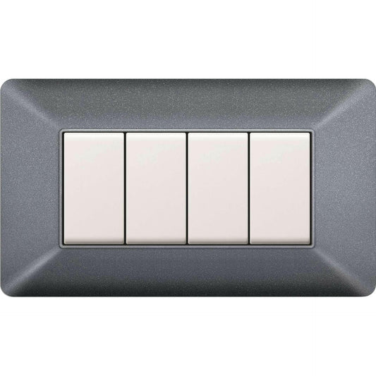 PLACCA EASY MOD. MATIX GRIGIO CHIARO 4P