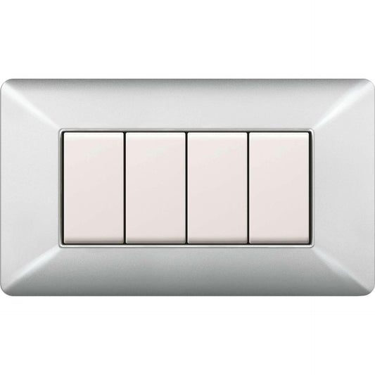 PLACCA EASY MOD. MATIX ALLUMINIO CHIARO 4P