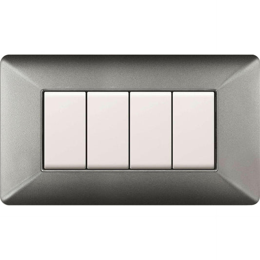 PLACCA EASY MOD. MATIX ALLUMINIO NOTTE 4P