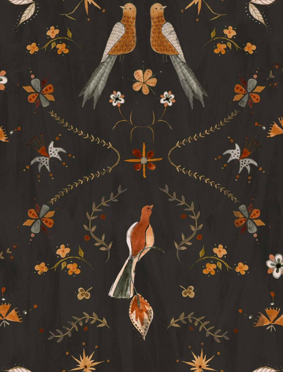CARTA DA PARATI IN TNT /BIRDS BLACK