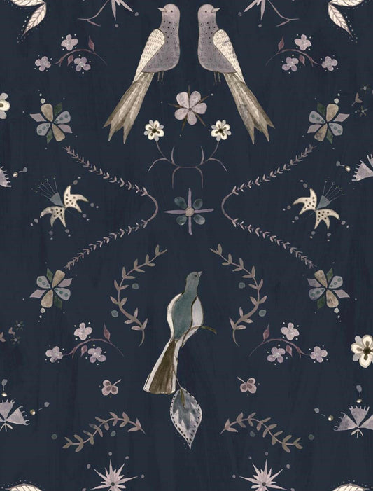 CARTA DA PARATI IN TNT /BIRDS BLUE