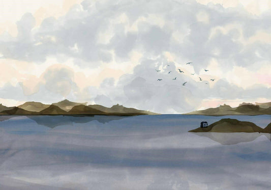 MURALE  IN TNT /LANDSCAPE BLUE