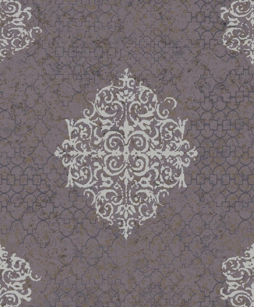 CARTA DA PARATI TNT METAL /DAMASCO VIOLET/WHITE