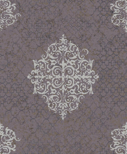 CARTA DA PARATI TNT METAL /DAMASCO VIOLET/WHITE