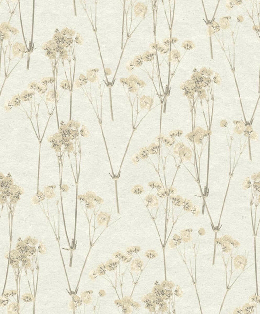 CARTA DA PARATI  ECODECO/FLOWERS CREAM/TAUPE