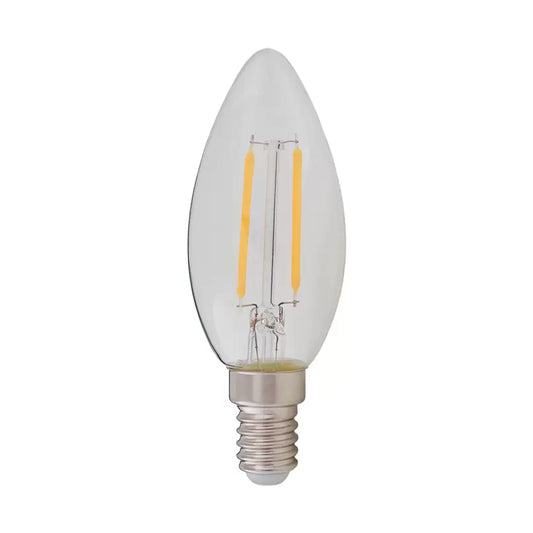Lampadina a candela LED E14 a filamento 2W
