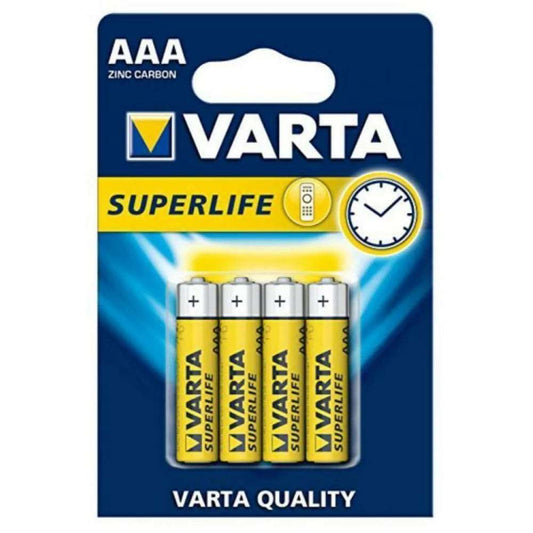BATTERIE MINI STILO VARTA SUPERLIFE ZINCO CARBONE 1 BLISTER DA 4PZ - dekorhouse