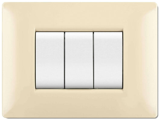 PLACCA LIFE Q MOD.LIVING PLAS.AVORIO 4P
