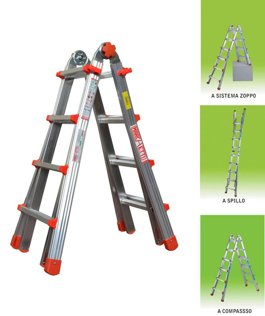SCALA ALLUMINIO MULTIUSO GR.4+4 MT.4,10