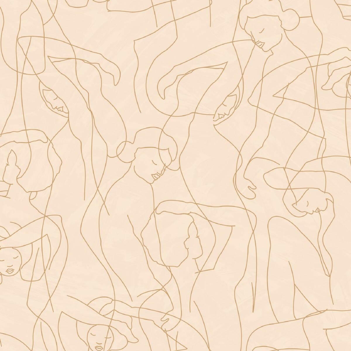 CARTA DA PARATI PVC/TNT /DRAWING BEIGE/GOLD