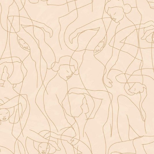 CARTA DA PARATI PVC/TNT /DRAWING BEIGE/GOLD