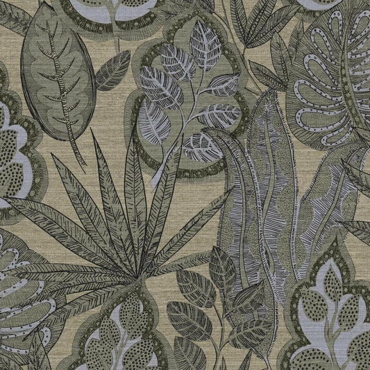 CARTA DA PARATI  PVC /TNT FOLIAGE TAUPE