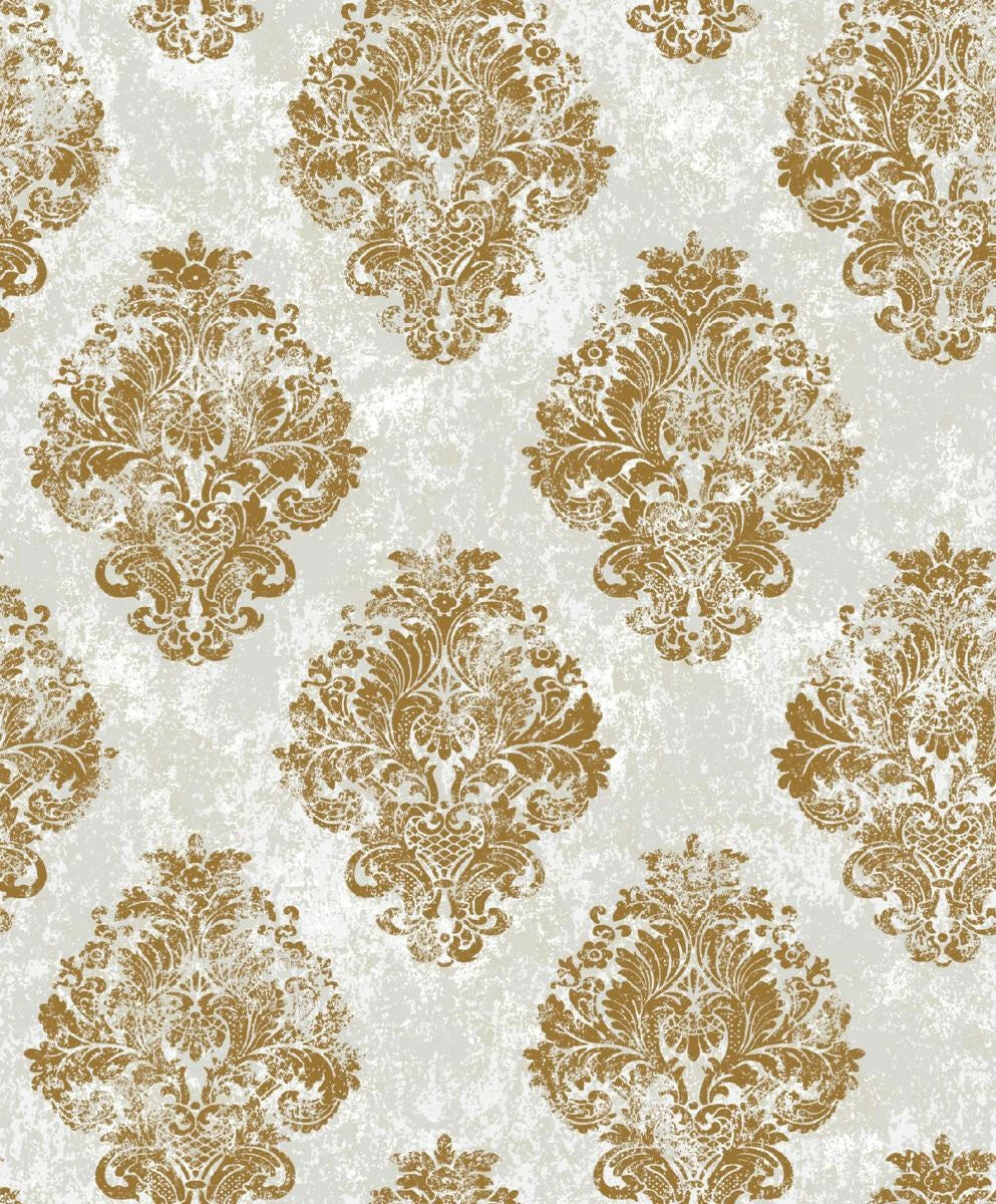 CARTA DA PARATI  TNT METAL /DAMASCO GOLD GREY