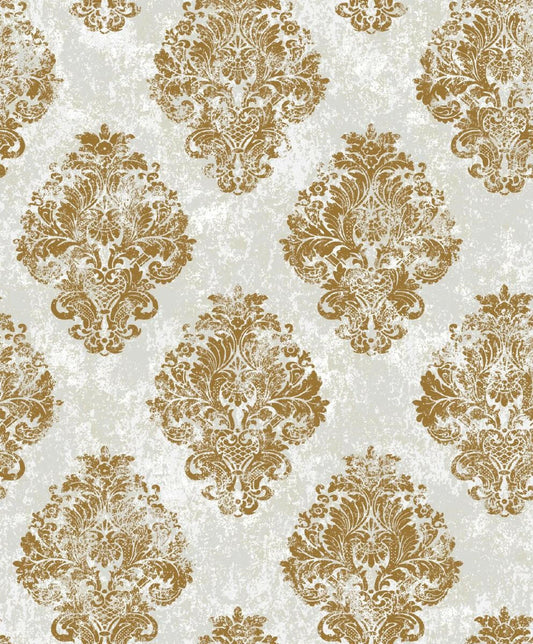 CARTA DA PARATI  TNT METAL /DAMASCO GOLD GREY