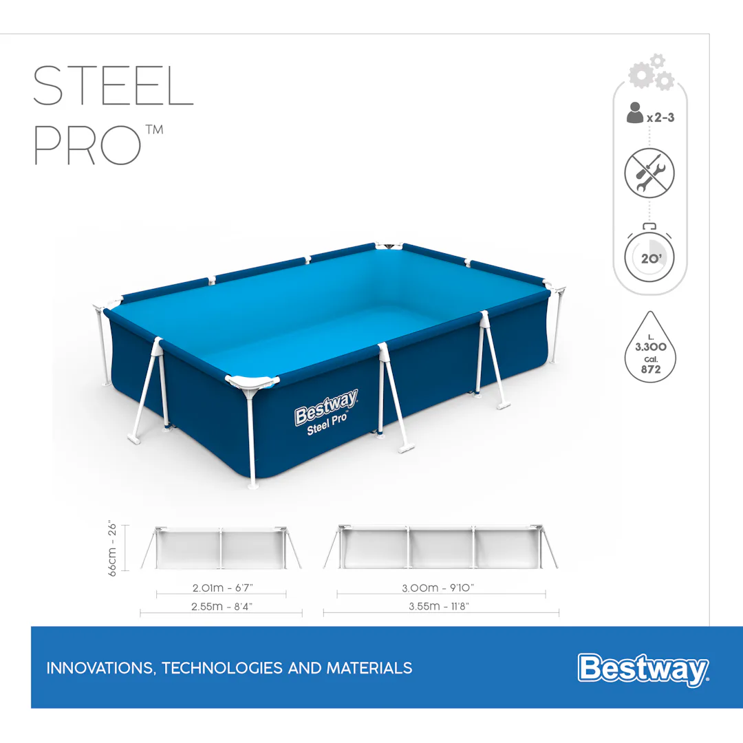PISCINA BESTWAY CON TELAIO 300X201X66 cm